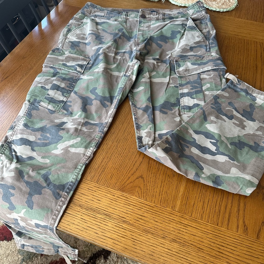 American Eagle Outfitters Green and Brown Camouflage Pants